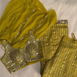 Yellow Haldi Indian Indo-Western Coord Set